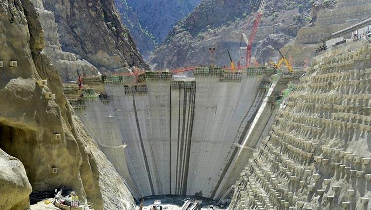 Yusufeli Barajı gövde yüksekliği 184 metreye ulaştı