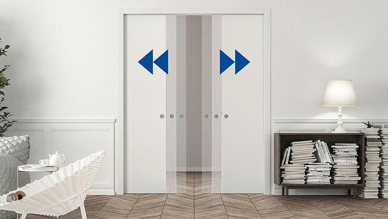 Raylı kapılar çift yönlü veya tek yönlü olarak açılabiliyor.