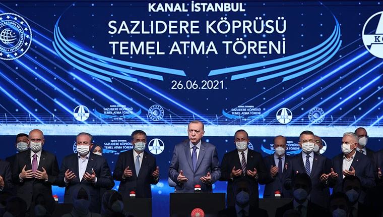 Kanal İstanbul Sazlıdere Köprüsü temeli törenle atıldı