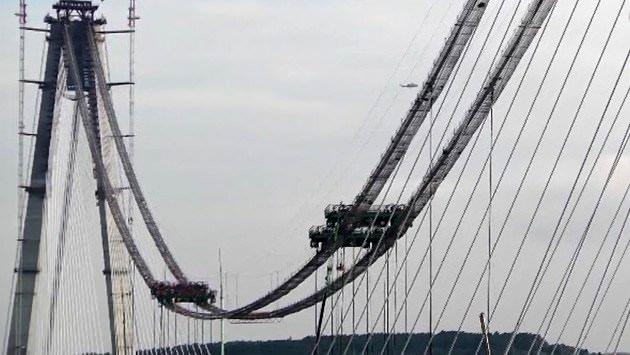 Davutoğlu, 3. köprüyü helikopterle inceledi 