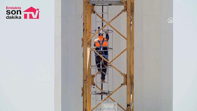 Çamlıca Camisi'nde 150 metre yüksekte çalışıyor!