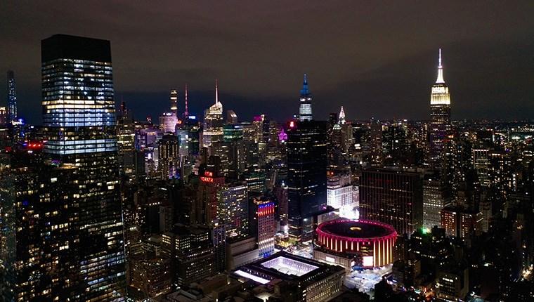 New York şehir ışıkları havadan görüntülendi