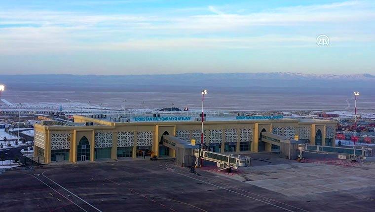 YDA'nın inşa ettiği ve işlettiği Türkistan Uluslararası Havalimanı
