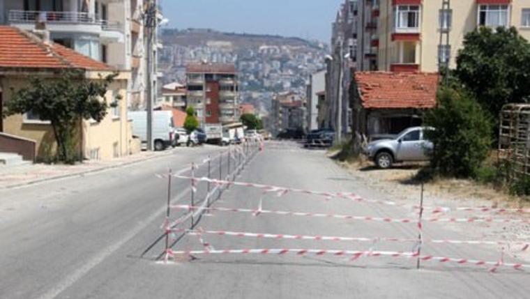 Sinop'ta trafiğe kapatılan cadde