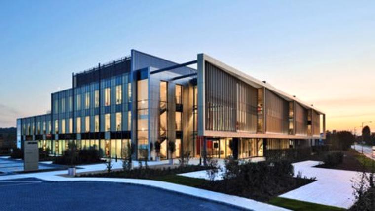 ESA Architects'in İngiltere'de tasarladığı bahçesi olan modern çizgilere sahip olan binası
