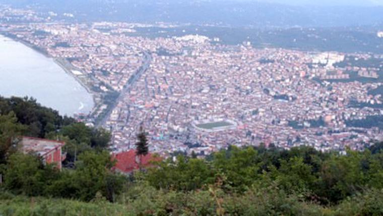 Ordu Boztepe'nin kuşbakışı görüntüsü