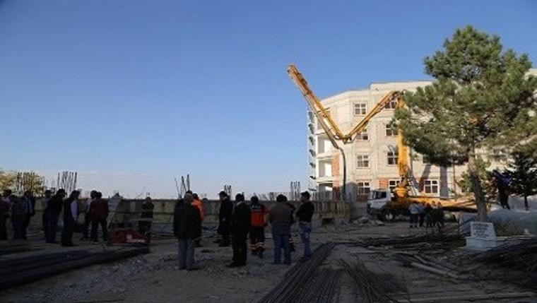 Göçüğün meydana geldiği inşaat alanı